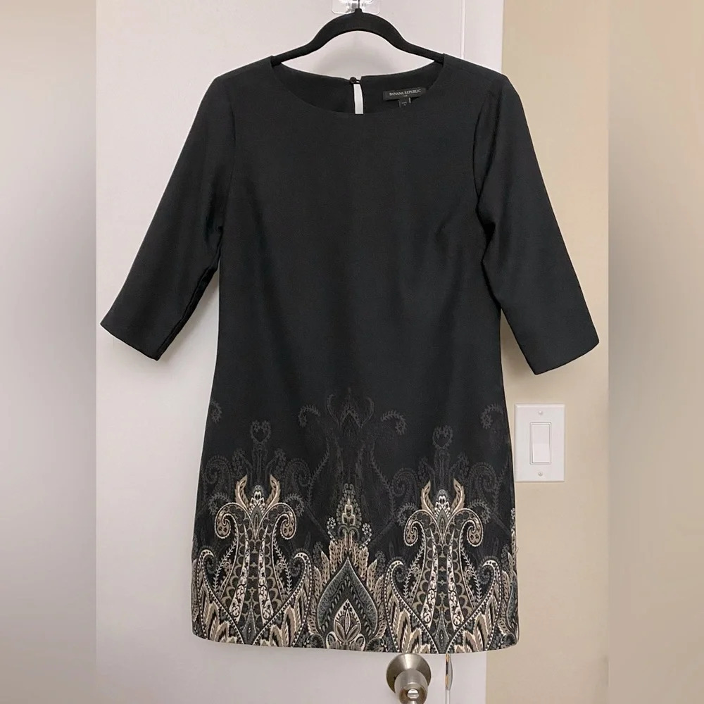 Banana Republic Black Shift Dress Size Petite 2